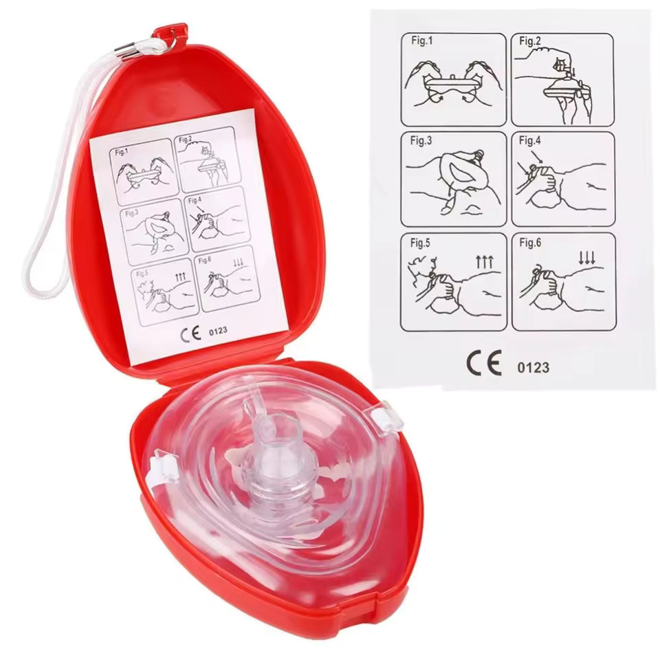 Hard Case CPR Face Mask – Emergency-Ready with One-Way Valve & Protective Storage